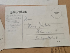 WWI Feldpost Postcards 1914–1915 to Leutnant Hans Wentacke from Son Officer (5)