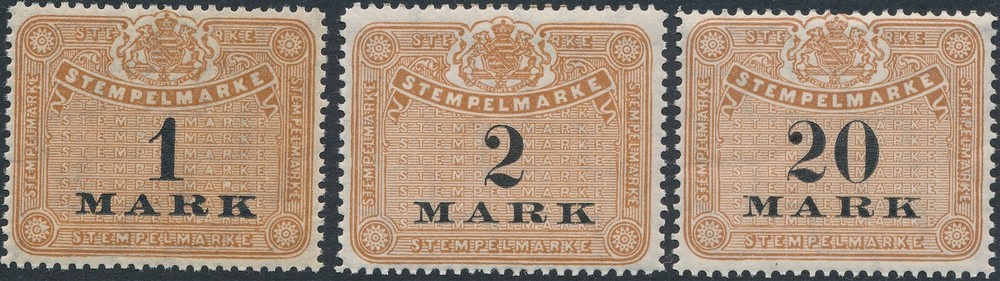 Stamp Germany Reich Saxony Revenue Tax Stempelmarke Fiscal Official Fee Lot MNH