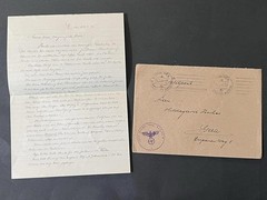 1 Authentic WW2 German Feldpost Mail Letter Sent By Soldier To Wife Third Reich
