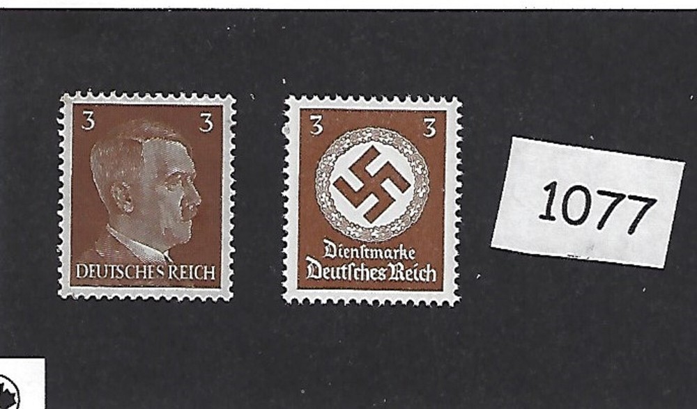 MNH stamp set / Hitler and WWII Swastika / 1941 & 1942 PF03 Third Reich Germany
