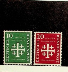 GERMANY Sc 744-5 NH ISSUE OF 1956 – MEETING OF PROTESTANTS – (AF24)