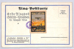 GERMANY Air Mail 1924 FIRST FLIGHT *LUFTFAHRT GÖRLITZ* Dresden ZD237