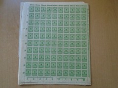 Germany: SG316 1M DM blue & SG318 4M DM green. 9 x 1920s sheets of 100 stamps.