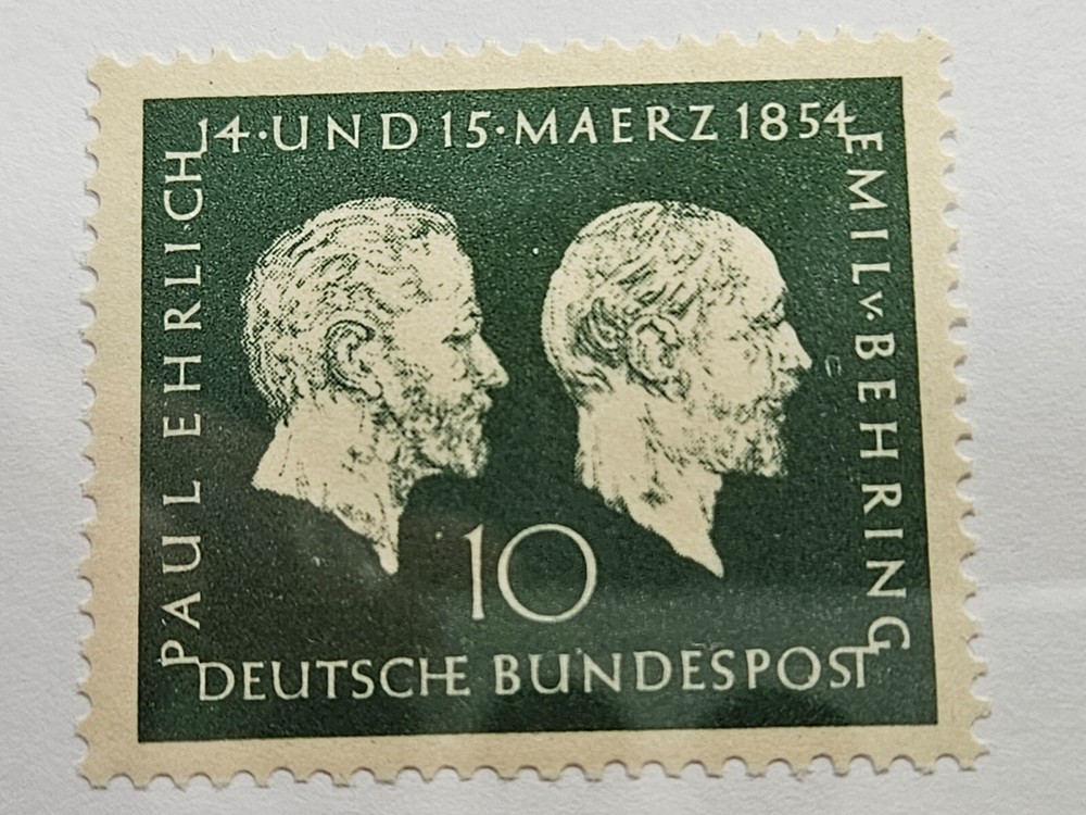 Germany Stamp Sc 722, 1954 EHRLICH & VON BEHRING, MVLH F/VF CV$11.00 (412G12)