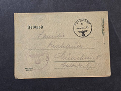 1943 WWII German Luftwaffe Soldiers Feldpost War Letter Covers sent home to Wife