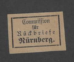 1920s GERMANY BAVARIA LOCAL NURNBERG Nuremberg RETURN LABEL type II MNG VF