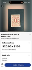 Hamburg Germany Local Post W. Krantz 1887