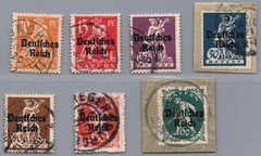 German Reich Michel No. 120 AF XI – 126 AF XI stamped and inspected