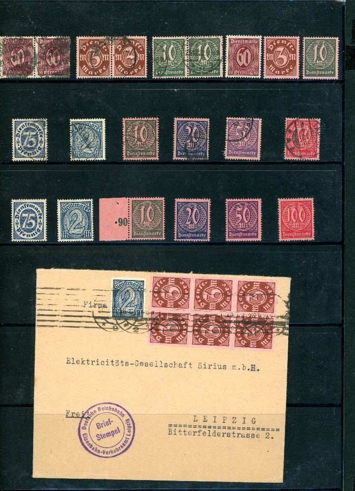 Lot of German Reich service stamps, mint and used, see picture.