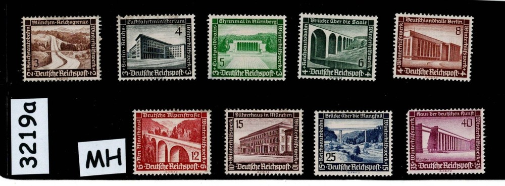 MH Stamp set Sc B93-B101 1936 Germany Third Reich Winter relief fund #3219a