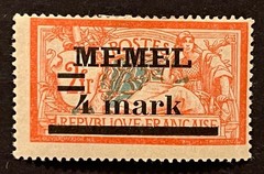 Travelstamps: Germany Memel OP Stamps 4m on 1f, Mint Og Hinged Surcharge MOGH