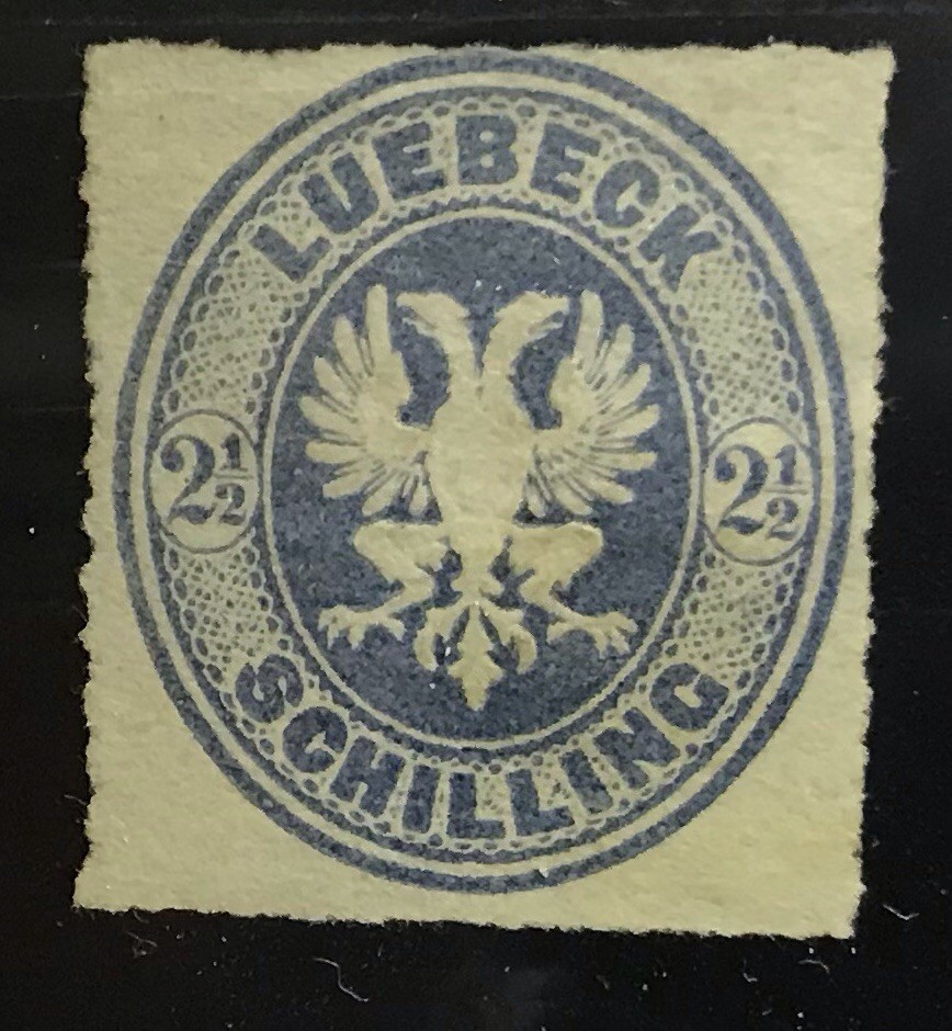 Germany Lubeck Scott #11 1863 MH Stamp 2 1/2 Schilling Coat Of Arms
