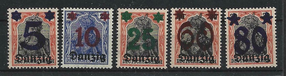 Danzig 1920 Mi. No. 16-20