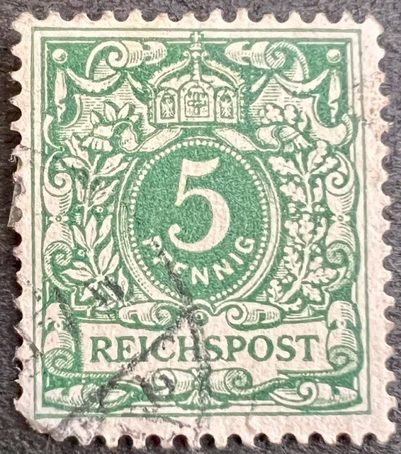 Germany Reichspost Stamp Used 5 Pfennig 1889-1890 Green