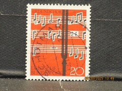 The listing:(1)1962 GERMANY tuning fork choral singing Stamp 20pf-LH-See Photos