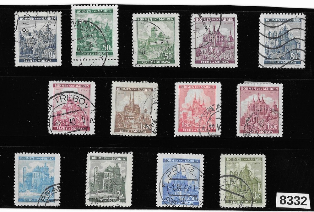 #8332 WWII Stamp set / Third Reich / Castles & Cathedrals / Germany Occupation