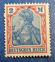 Stamp Germany Deutsches Reich Germania 2 Mark 1920 Mi. Nr. 152 [🇩🇪36118]