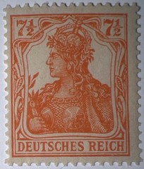 Travelstamps1916 Germany Deutsches Reich Mi. Nr. 99b Germania 7 1/2 Pf , MOGNH