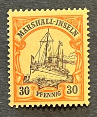Travelstamps: GERMANY MARSHALL ISLANDS STAMPS Kaiser’s Yacht Mint OG LH UNWMK 30