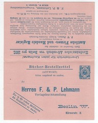 BERLIN GERMANY ATTACHED REPLY POSTAL STATIONERY CARD CITY PRIVATE POST USED