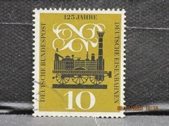 The listing:(1)1960 German railway 125th anniversary-10Pf-Postage Stamp-LH