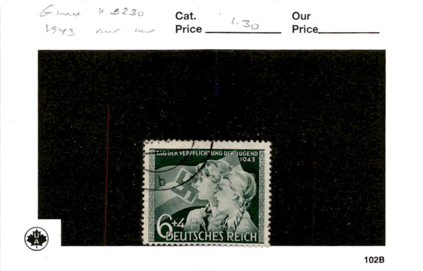 Germany, Postage Stamp, #B230 Used, 1943 World War II Flag (AJ)