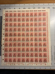 RARE German Stamp Deutches Reich 1923 5 Mark 2 Million Overprint Inflation Sheet