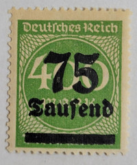 GERMANY ~ Deutrches Reich ~ 75 Saufend/400 Mark ~ Cancelled/Posted ~ c.1923