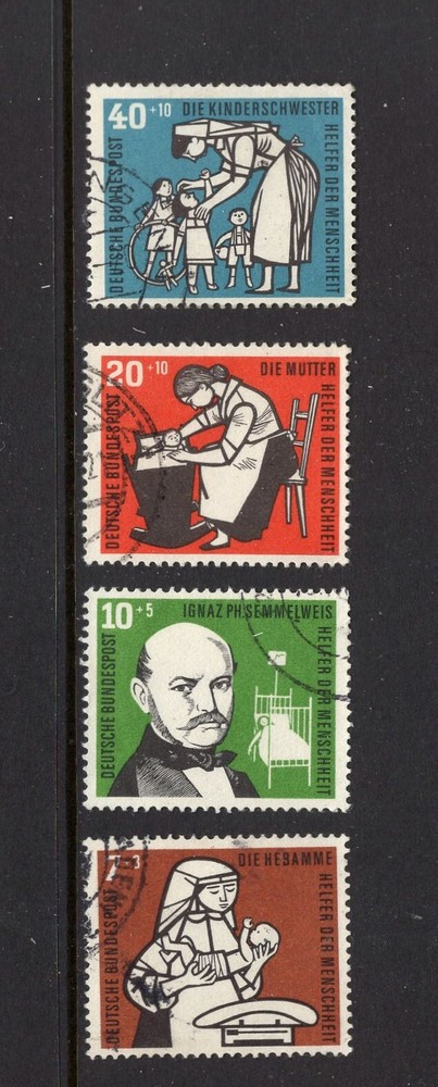 Germany 1956 MIDWIFE, CHILDRENS NURSE, MOTHER SC B350-353 FINE USED