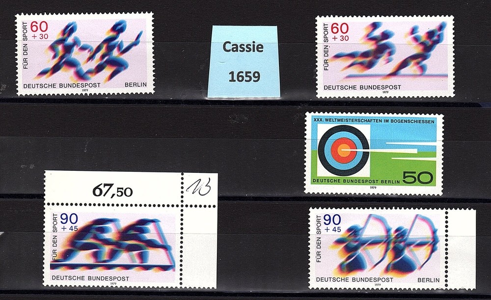 Germany, Berlin Western Sectors,SGB571,572,574, 5 mint, Cassie 1659.