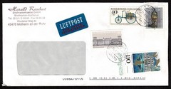 GERMANY Pair of Airmail Covers on windowed envelopes 1995 & 1999