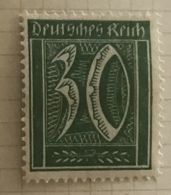 1922 German 30Pfg Stamp With Watermark