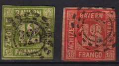 + 1862. GERMANY ALTDEUTSCHLAND BAYERN Mi # 8/13 COMPLETE SET USED