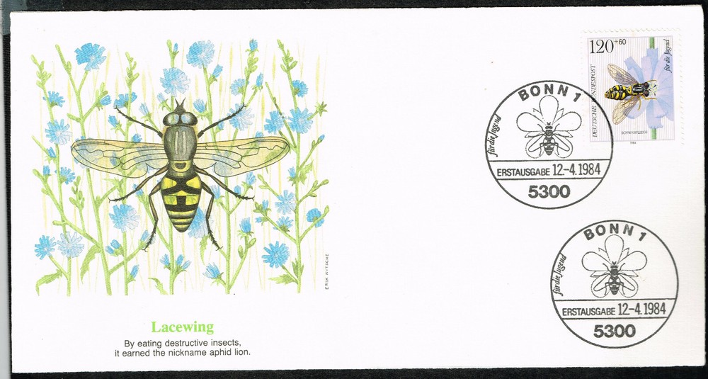 Germany Fauna Insects cover 1984 rare postmarks