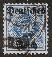 1920 Germany Wurttemberg Sc# O62 (official ovpt) – 20pf – Used Cv$8.75