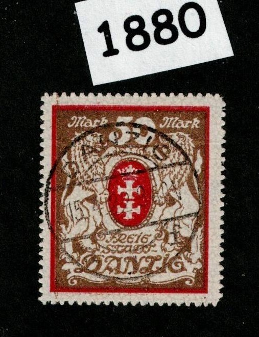 Used stamp Sc 94 Gdansk Poland Danzig 1922 Germany post WWI #1880