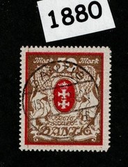 Used stamp Sc 94 Gdansk Poland Danzig 1922 Germany post WWI #1880