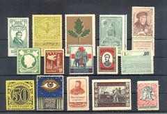 GERMANY 15 STAMPS —POSTER STAMP- BACK OF BOOK –F/VF