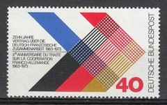 Germany 1973 Mi 753 Sc 1101 MNH Franco-German Cooperation Treaty . Flags **