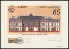 ART-EDITION 1990 GERMANY 1461 CEPT FRANKFURT PALAIS THURN & TAXIS – HAND-SIGNED!