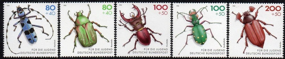 GERMANY MNH 1993 SG2511/15 Endangered Beetles