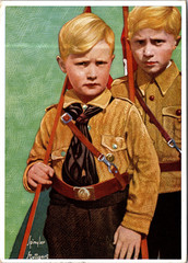 1935 Chemnitz Germany Youth young boys Color Picture Postcard Cover to Austria