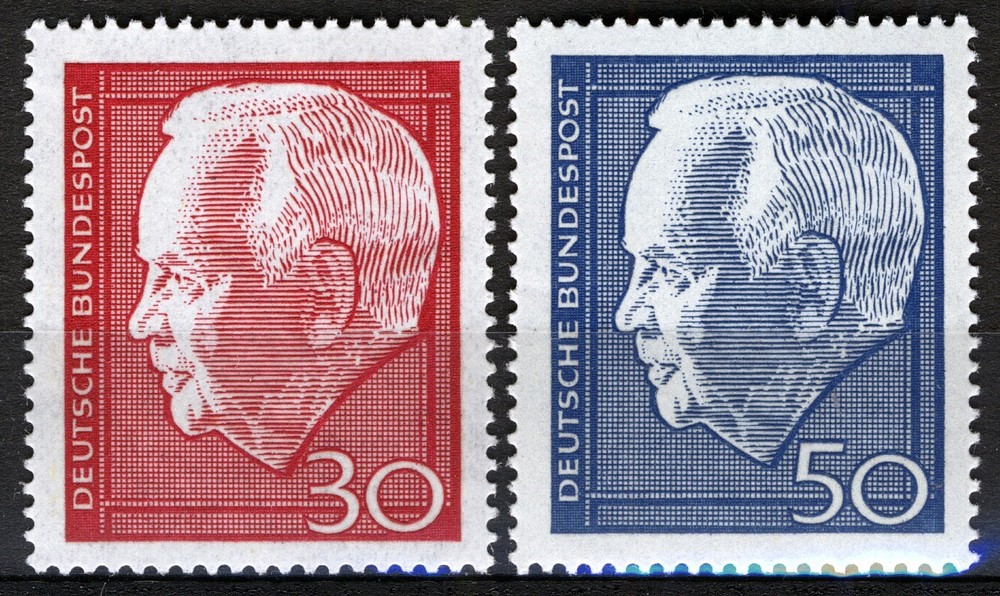 BRD 1967, Re-Election of Federal President Heinrich Lübke (II), MNH, Mi 542-43