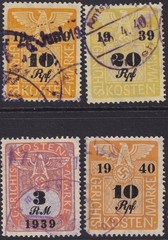 Lot Stamp Germany Poland Revenue WWII Court Document Fee 1939-41 Selection U
