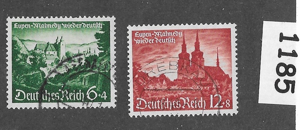Stamp set B174 – B175 1940 Third Reich era Germany Eupen & Malmedy #1185
