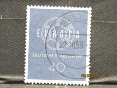 The listing:(1)1959 Deutsche CEPT Europa 40 Pf West German Postage Stamp-LH-VVV