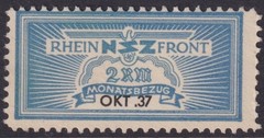 Stamp Germany Revenue WWII 3rd Reich NSZ National Newspaper 1937 Oct MNG