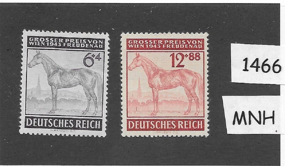 MNH stamp set B244-245 / 1943 / Vienna Austria Gran Prix Horse Race / Germany