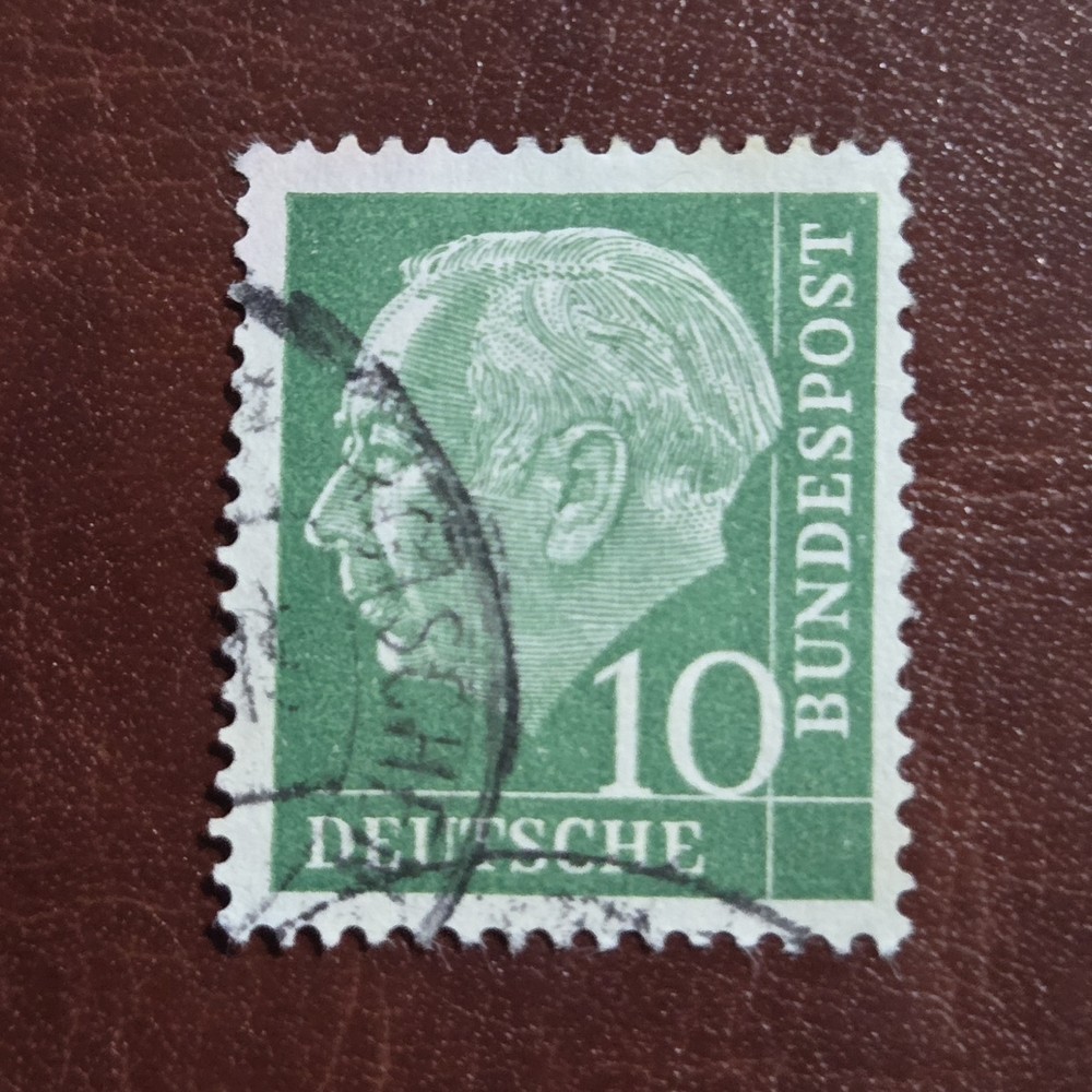 Germany West 1954 Theodor Heuss 10 Pfennig Stamp Deutsche Bundespost S5