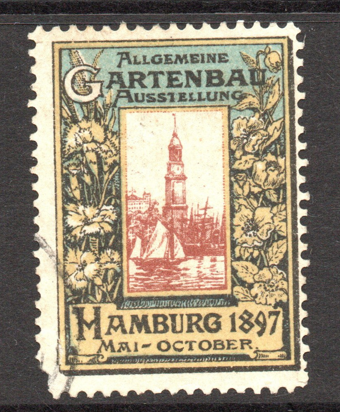 Germany 1897 Hamgurb Art Expo Stamp Used / LL Perf Tear – S60439